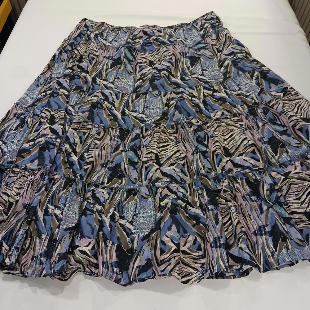 Style & Co. Women's Blue/Gray Cotton Pleated Pull On Casual Skirt Size 3X